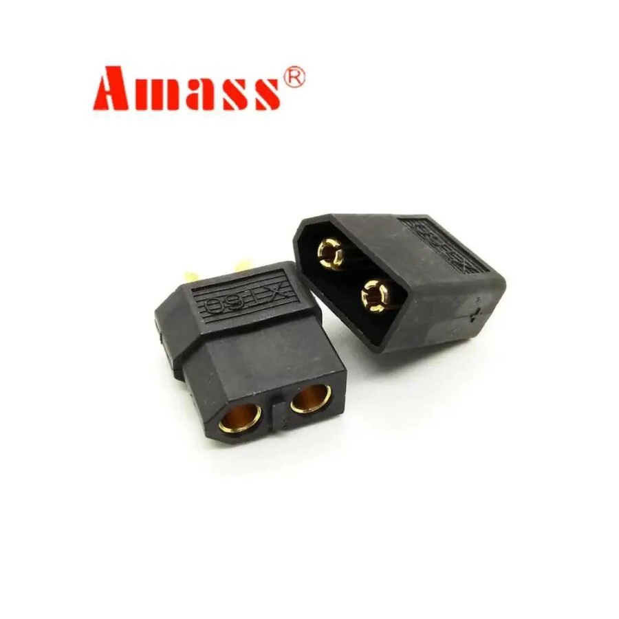 Amass XT60 csatlakozó fekete (apa / anya) (1db) 1
